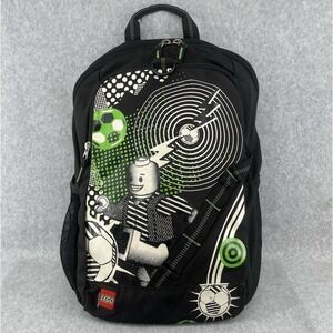 LEGO Basic Backpack Soccer Minifigure School Black School Book Bag 2015 Name Tag